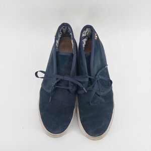Tory Burch Izzy Lace Up Navy Blue Suede Sneakers (Well Worn) Size 8M